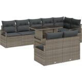 vidaXL set od 9 komada vrtnih kauča s jastučićima siva poli ratan | shoptok.hr
