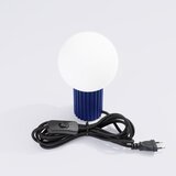 Nice Lamps Temno modra namizna svetilka s steklenim senčilom (višina 19 cm) Orbital – | Shoptok.si