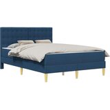  Posteljni okvir z vzmetnico Modra 120 x 190 cm Blago, (5000300712) | Shoptok.si