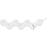 Produžni kabel, podesivi, 5 utičnica, 1.5 mm²,1.4 met, USB - NVH 05K / USB