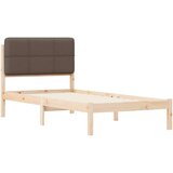 vidaXL Posteljni okvir z oblazinjenim vzglavjem Taupe 100 x 200 cm | Shoptok.si