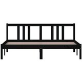  Posteljni okvir črn iz trdnega lesa 160x200 cm, (20648193) | Shoptok.si