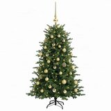  Umjetno božićno drvce s kuglicom 120 cm 150 LED lampica - 120 cm s LED žaruljama i zlatnim kuglicama | shoptok.hr