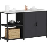 vidaXL Kuhinjski set za pohranu s policom s pohranom s vratima Podesiva 2 pcs Crna 150 x 50 x 92 cm | shoptok.hr