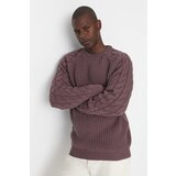 Trendyol Dried Rose Men Regular Fit Crew Neck Knitted Detailed Knitwear Sweater | shoptok.hr