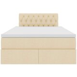  Krevet S LED lampica s uzglavljem Krema 120 x 200 cm tkanina | shoptok.hr