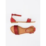 Shelvt Red flat sandals with a closed heel | shoptok.hr