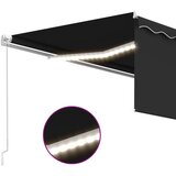  Ročno zložljiva tenda s senčilom in LED 4,5x3 m antracitna - - antracit siva - 34.22 - 4.5 x 3 m - 2025- | Shoptok.si