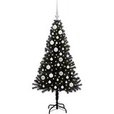 vidaXL Božično drevo med 150 LED z stojalom Črna 120 cm PVC | Shoptok.si
