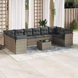 vidaXL 11-dijelni set vrtnih sofa od poliratana s jastucima sivi | shoptok.hr