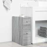  Uski kupaonski ormar s kotačima boja hrasta konstruirano drvo Siva | Shoptok.si