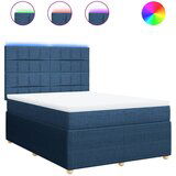 Maison Chic Box spring postelja - Vzmetna postelja z vzmetnico modra 140x190 cm blago SL23890, (21879890) | Shoptok.si