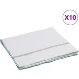 Krpe za pod 10 kom bijele sa zelenim prugama 50 x 60 cm