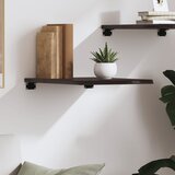  Zidna polica tamnosmeđa 40 x 60 x 2 cm od obrađene hrastovine | shoptok.hr