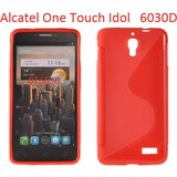  Gumijasti / gel etui S-Line za Alcatel One Touch Idol 6030D - rdeči Cene