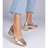 D/CEO marka niezdefiniowana Gold low heel pumps with rhinestones Cahes | shoptok.hr