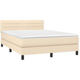  Krevet s oprugama i madracem krem 140 x 190 cm od tkanine | shoptok.hr