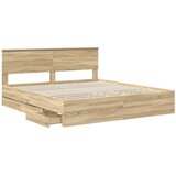 Krevetna konstrukcija s ladicama Sonoma hrast 200 x 200 cm | shoptok.hr
