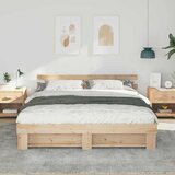  Krevetna konstrukcija Smeđa 180 x 200 cm Čvrsto borovo drvo | shoptok.hr