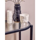 Premier Housewares Crni/u prirodnoj boji pomoćni stol sa staklenom pločom stola 49x100 cm Cebu – | shoptok.hr