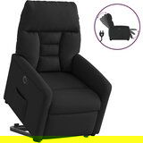 vidaXL Električni naslanjač s funkcijo vstajanja črn | Shoptok.si