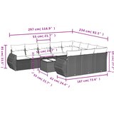  11-dijelni set vrtnih sofa poliratan s jastucima svijetlosivi | shoptok.hr