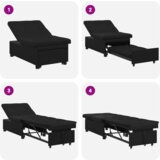  Kauč na razvlačenje 3-u-1 crna tkanina | shoptok.hr