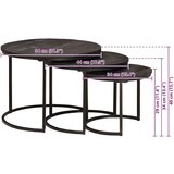  Mize za kavo z gnezdenjem 3 pcs Črna Trdna mangova les in jeklo, (5000120507) | Shoptok.si