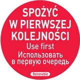 Hendi Nalepke za varnost hrane jedi najprej PL RU EN 500 kos, (21397620) | Shoptok.si