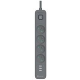 Tracer Produzni kabl 1.5m 4 uticnice sa 3 USB porta sa prenaponskom zastitom i prekidacem grafit TRALIS47026 Cene