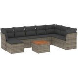  9-dijelni set vrtnih sofa od poliratana s jastucima sivi | shoptok.hr
