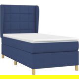  Krevet s oprugama i madracem plavi 100 x 200 cm od tkanine | shoptok.hr