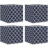 Furnova Škatle za shranjevanje 4 kosi modre 32x32x32 cm blago, (21955948) | Shoptok.si