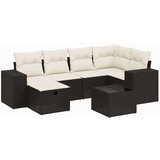  7-dijelni set vrtnih sofa od poliratana s jastucima crni | shoptok.hr