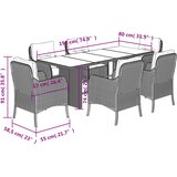  7-dijelni vrtni blagovaonski set s jastucima crni od poliratana Crna | shoptok.hr