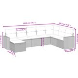  8-dijelni set vrtnih sofa od poliratana s jastucima svjetlosivi | shoptok.hr
