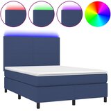  box spring s madracem LED plavi 140x190 cm od tkanine | shoptok.hr