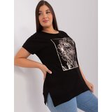 Fashion Hunters Black oversized cotton blouse with hem | shoptok.hr