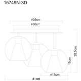 Globo STROPNA SVETILKA BARRY 41/28.5 cm | Shoptok.si