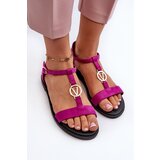 VINCEZA Women's Flat Sandals with Gold Embellishment | Shoptok.si