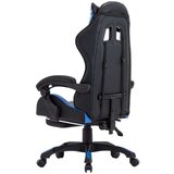 In Racing stol z oporo za noge modro in črno umetno usnje | Shoptok.si
