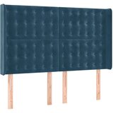  LED uzglavlje tamnoplavo 147x16x118/128 cm baršunasto | shoptok.hr