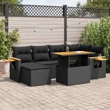  7-dijelni set vrtnih sofa od poliratana s jastucima crni bagrem | shoptok.hr