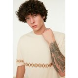 Trendyol Plus Size Stone Men's Oversize/Wide Cut 100% Cotton Ethnic Embroidered Comfortable T-Shirt Cene