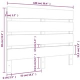  Uzglavlje crno 100 x 3 x 80 cm od masivne borovine | shoptok.hr