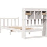 vidaXL Knjižna postelja brez ležišča bela 90x200 cm trdna borovina | Shoptok.si