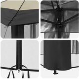Gazebo s 4 bočne strane Krem i Antracit | shoptok.hr