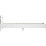  Okvir za krevet s uzglavljem i LED svjetlima bijeli 90x200 cm | shoptok.hr