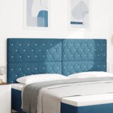  LED vzglavje z LED lučmi Diamantni Temno modra 100 cm Žamet, (5000043899) | Shoptok.si