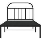  Metalni okvir za krevet s uzglavljem crni 100x200 cm | shoptok.hr